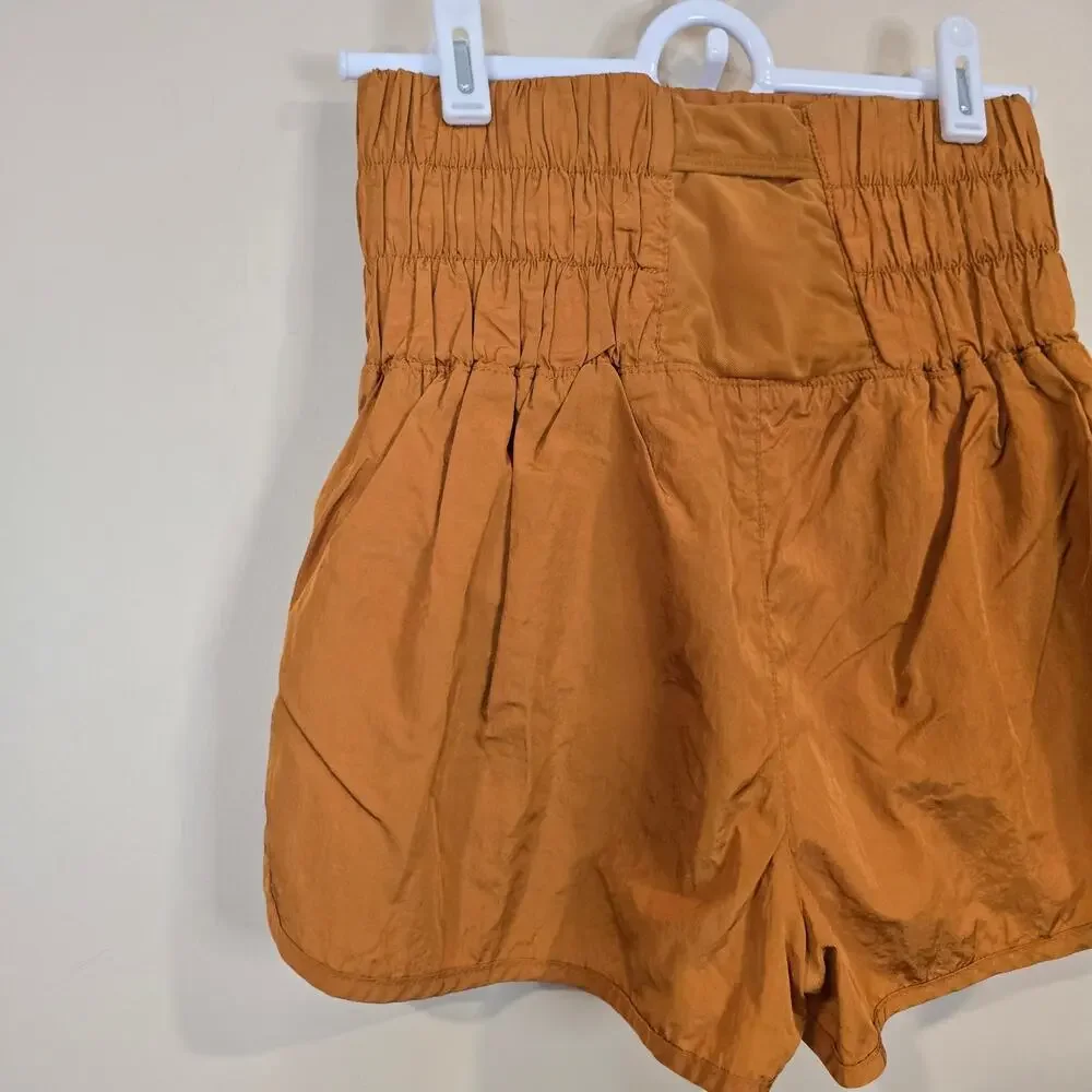 Free People FP Movement The Way Home High Waist Shorts Lined Rust | Small
